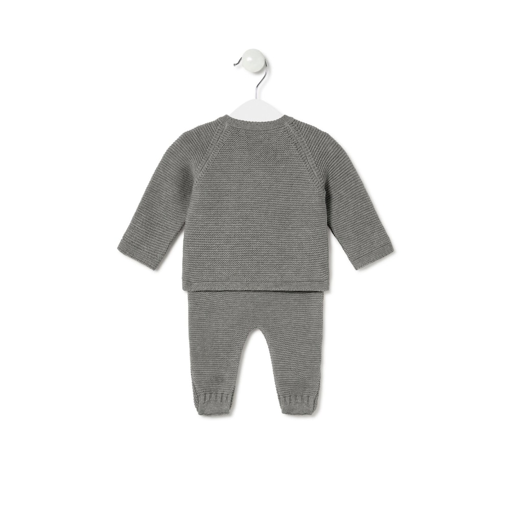 Conjunto de beb&eacute; de reci&eacute;n nacido Tricot gris