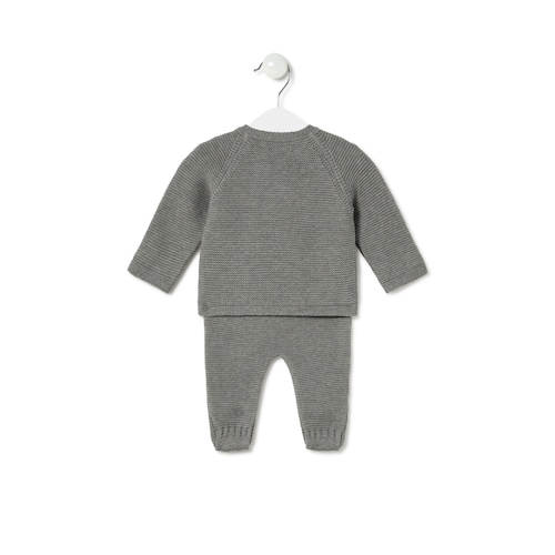Conjunto de bebé de recién nacido Tricot gris