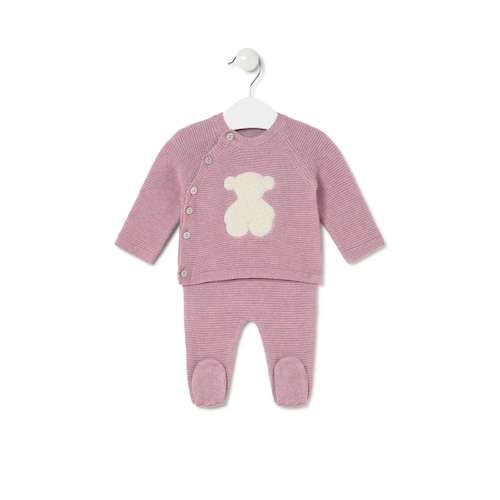 Newborn baby set in Tricot pink image number 0