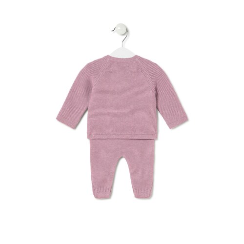 Conjunto de bebé recém-nascido Tricot cor-de-rosa