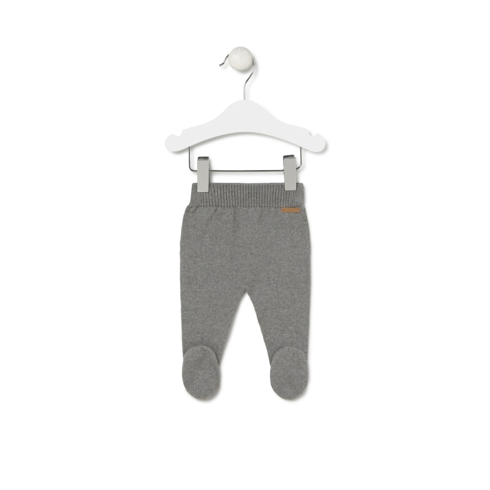 Knitted baby outfit in Tricot grey stripes