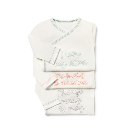 Pack de bodys de beb&eacute; cruzados DailyK crudo