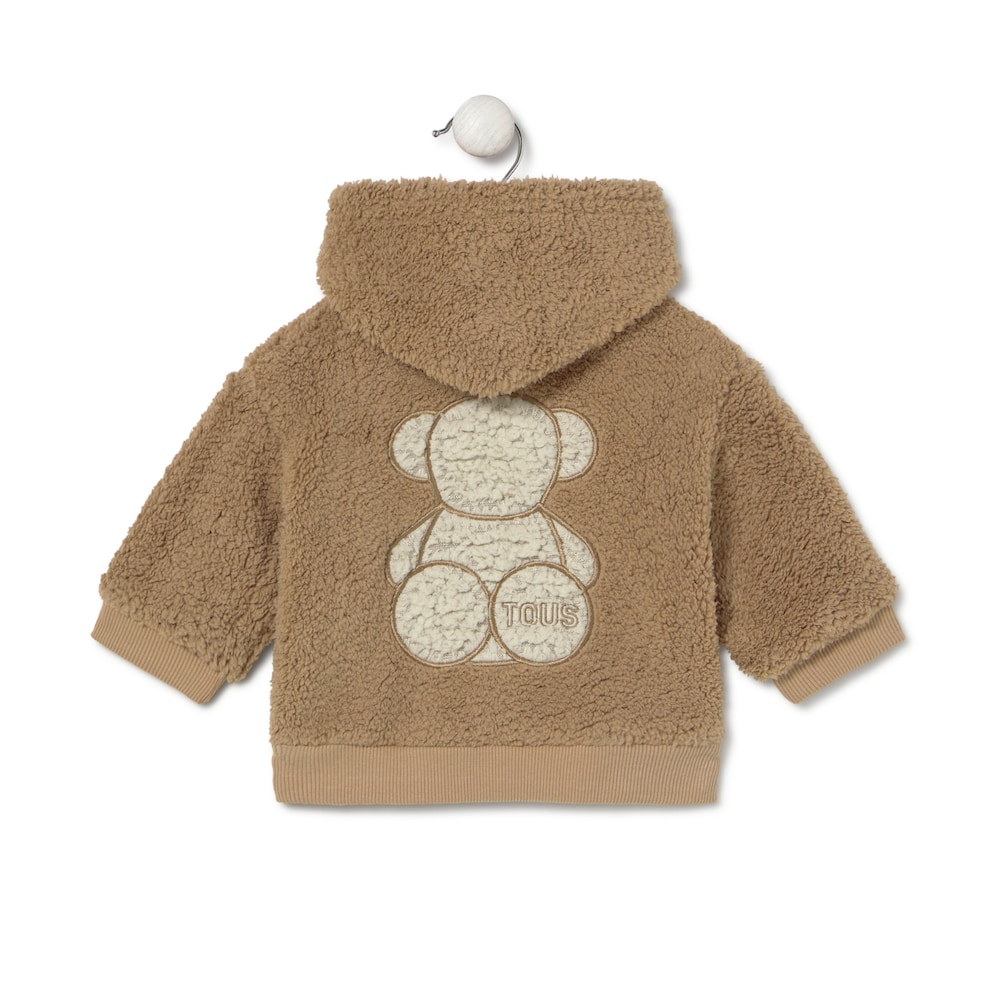 Hooded fleece sweatshirt in Casual beige