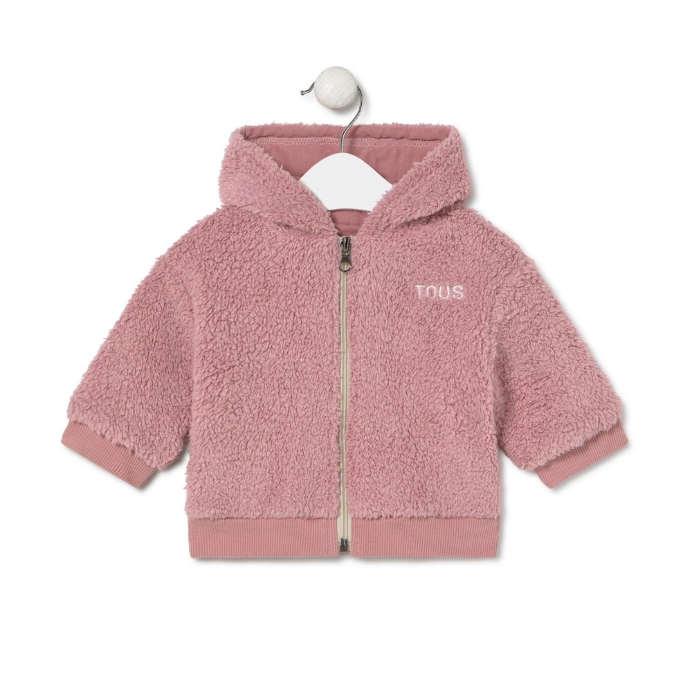 Hooded fleece sweatshirt in Casual pink