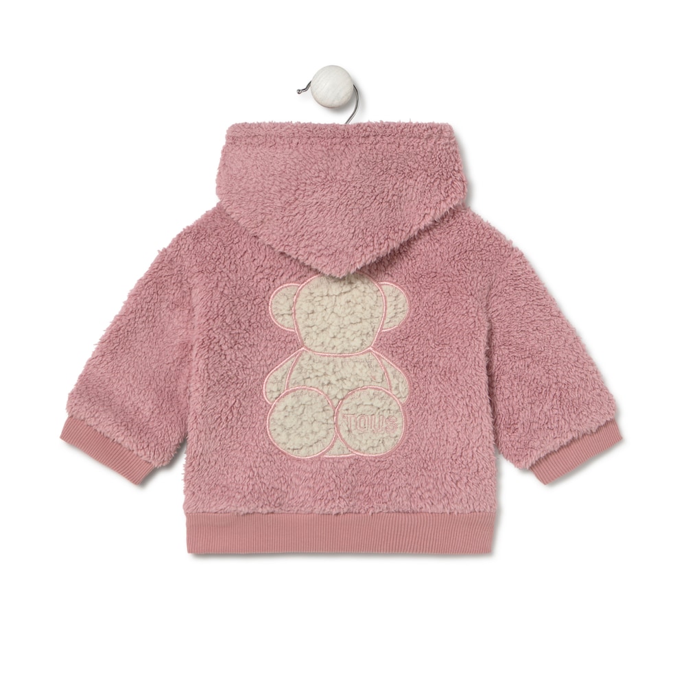 Hooded fleece sweatshirt in Casual pink
