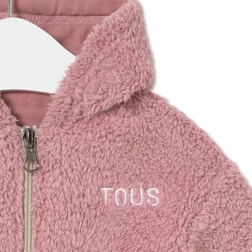 Sudadera de pelo con capucha Casual rosa