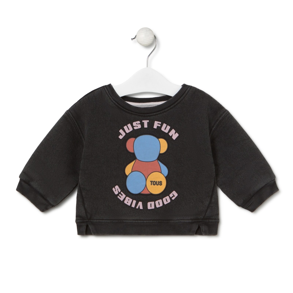 JUST FUN GOOD VIBES sweatshirt in Casual black