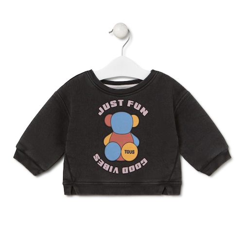 Sweatshirt JUST FUN GOOD VIBES Casual negra