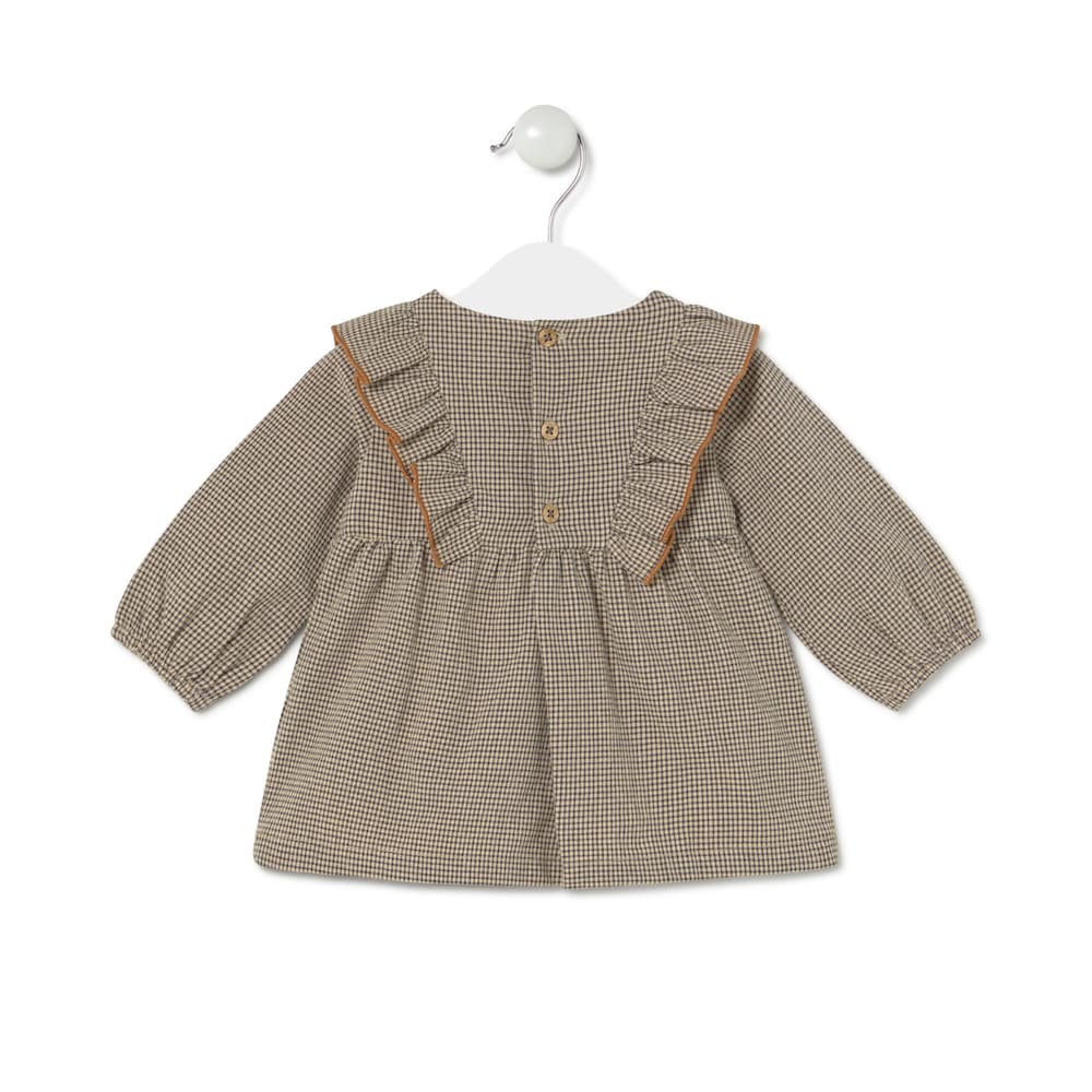 Vestido de ni&ntilde;a vichy Brown beige