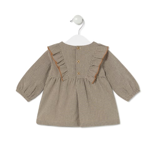 Vestido de niña vichy Brown beige