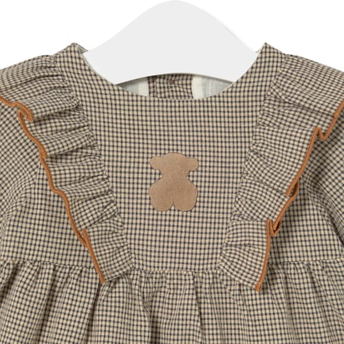 Vestido de niña vichy Brown beige