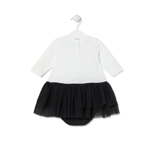 Vestido de niña combinado Party blanco