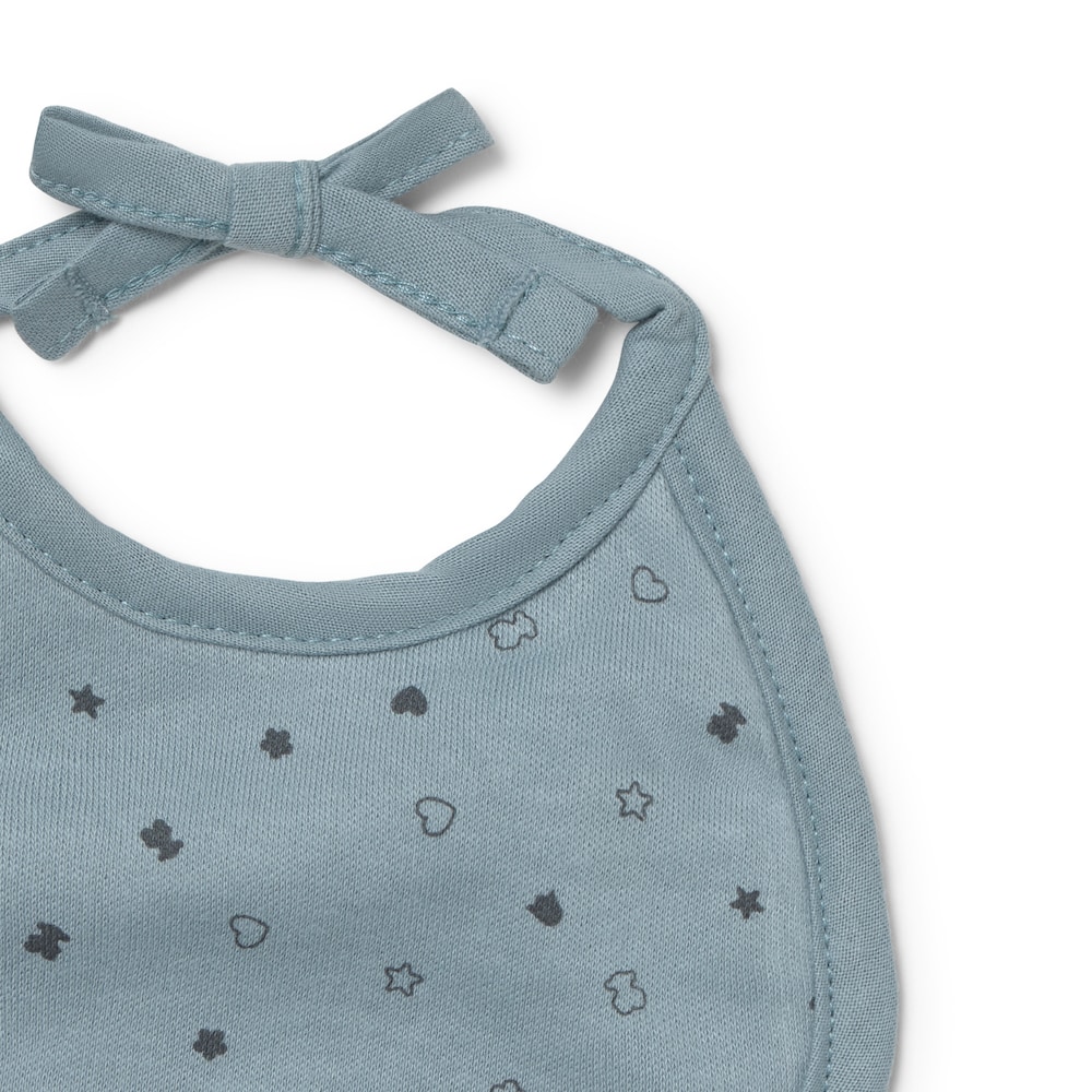 Baby bib set in Mini sky blue