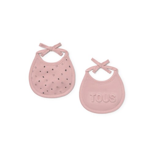 Baby bib set in Mini pink