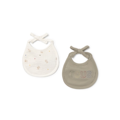 Conjunto de babetes de bebé Cosmic cor crua