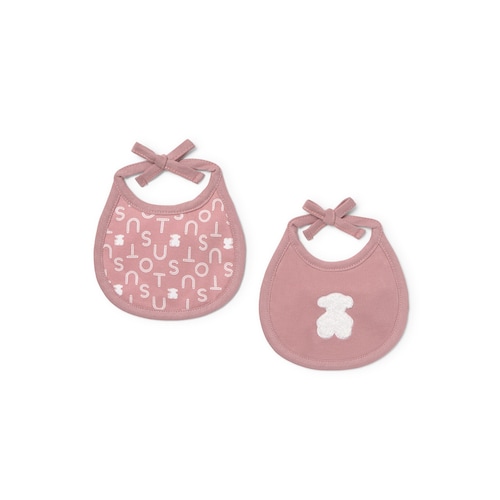 Baby bib set in Soft pink