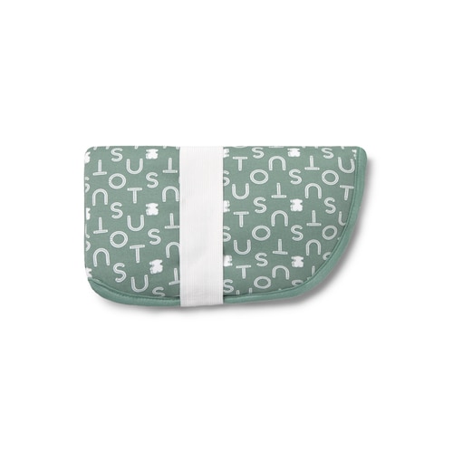 Bear-shaped travel changing mat in Soft green