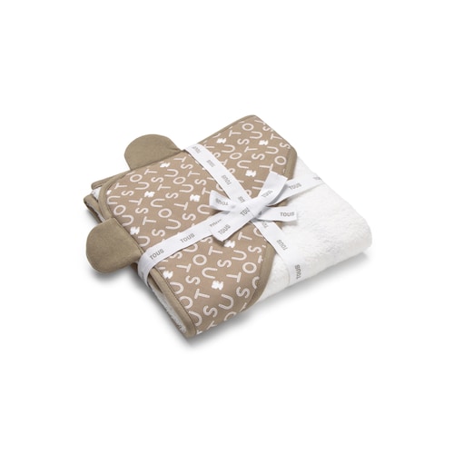 Baby bath cape in Soft beige