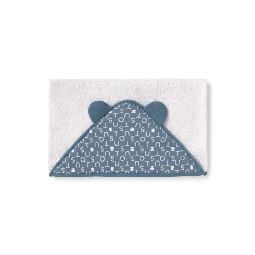 Baby bath cape in Soft navy blue