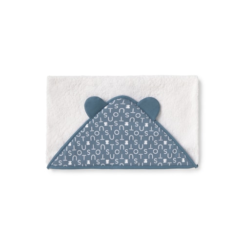 Baby bath cape in Soft navy blue