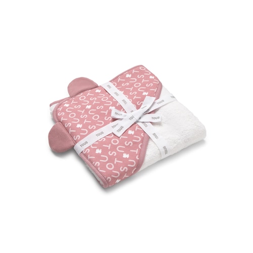 Baby bath cape in Soft pink