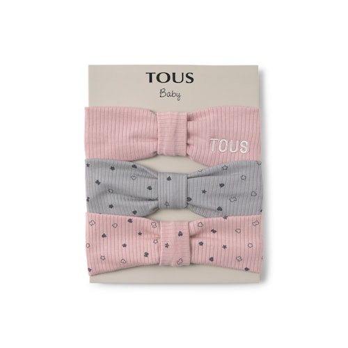 Set of headbands in Mini pink