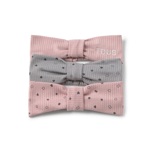 Set of headbands in Mini pink