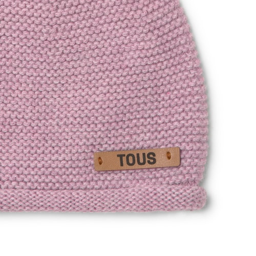 Gorro de bebé recém-nascido Tricot cor-de-rosa