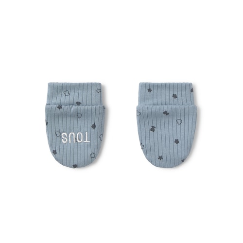 Baby hat and mittens set in Mini sky blue