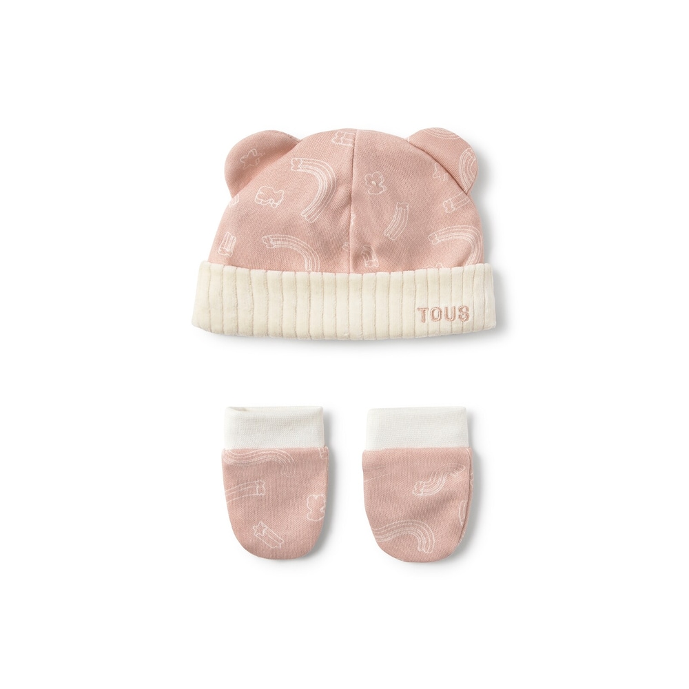Conjunto de beb&eacute; gorro y manoplas Arc rosa