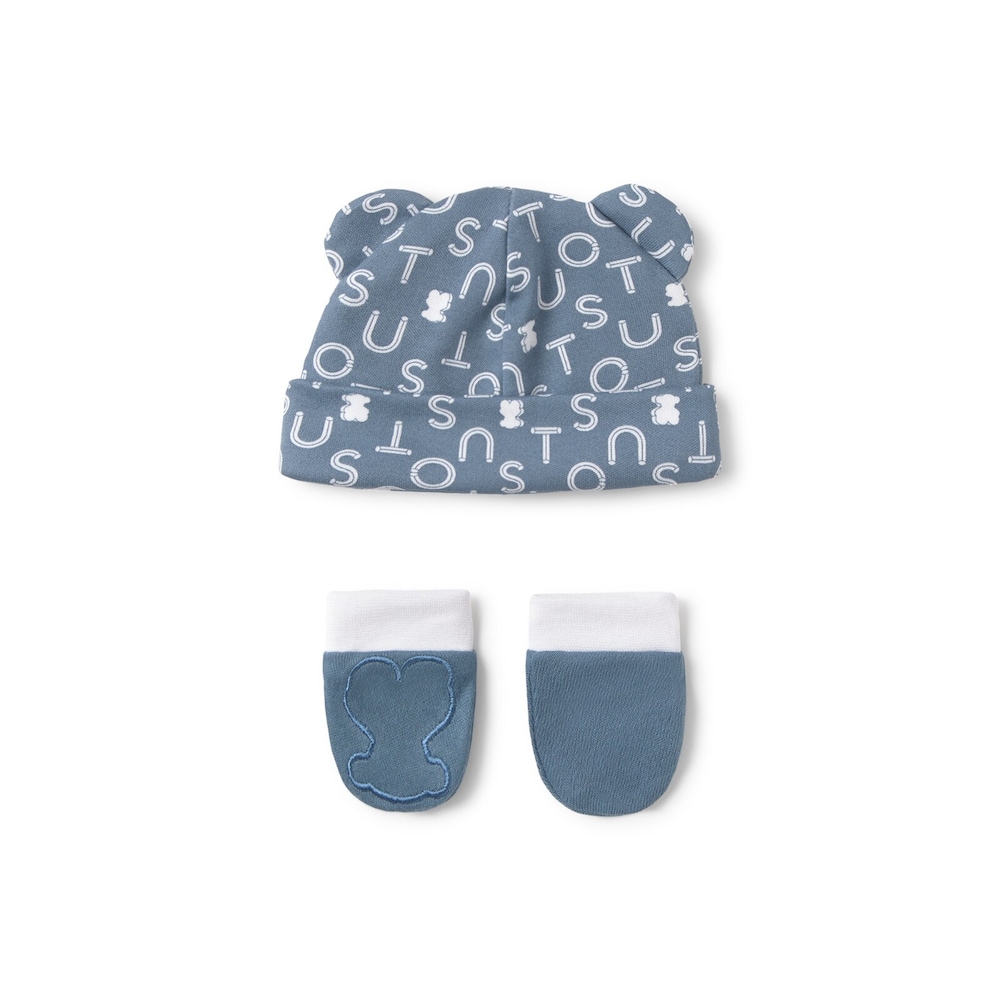 Conjunto de beb&eacute; gorro y manoplas Soft marino