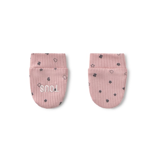 Baby hat and mittens set in Mini pink