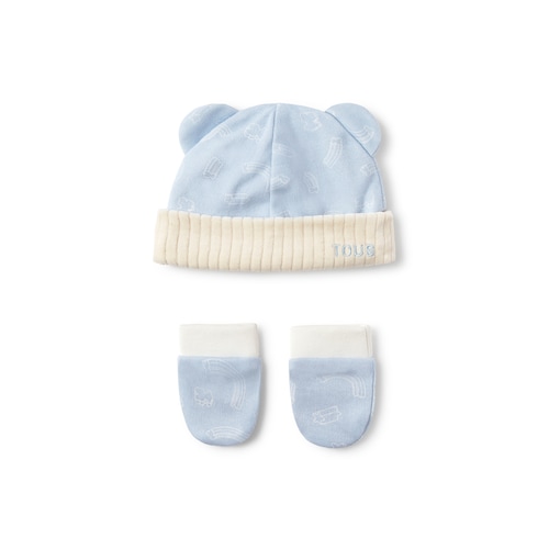 Conjunto de bebé gorro y manoplas Arc celeste