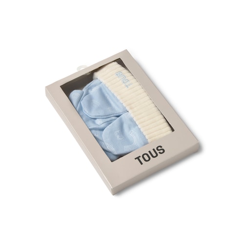 Conjunto de bebé gorro y manoplas Arc celeste