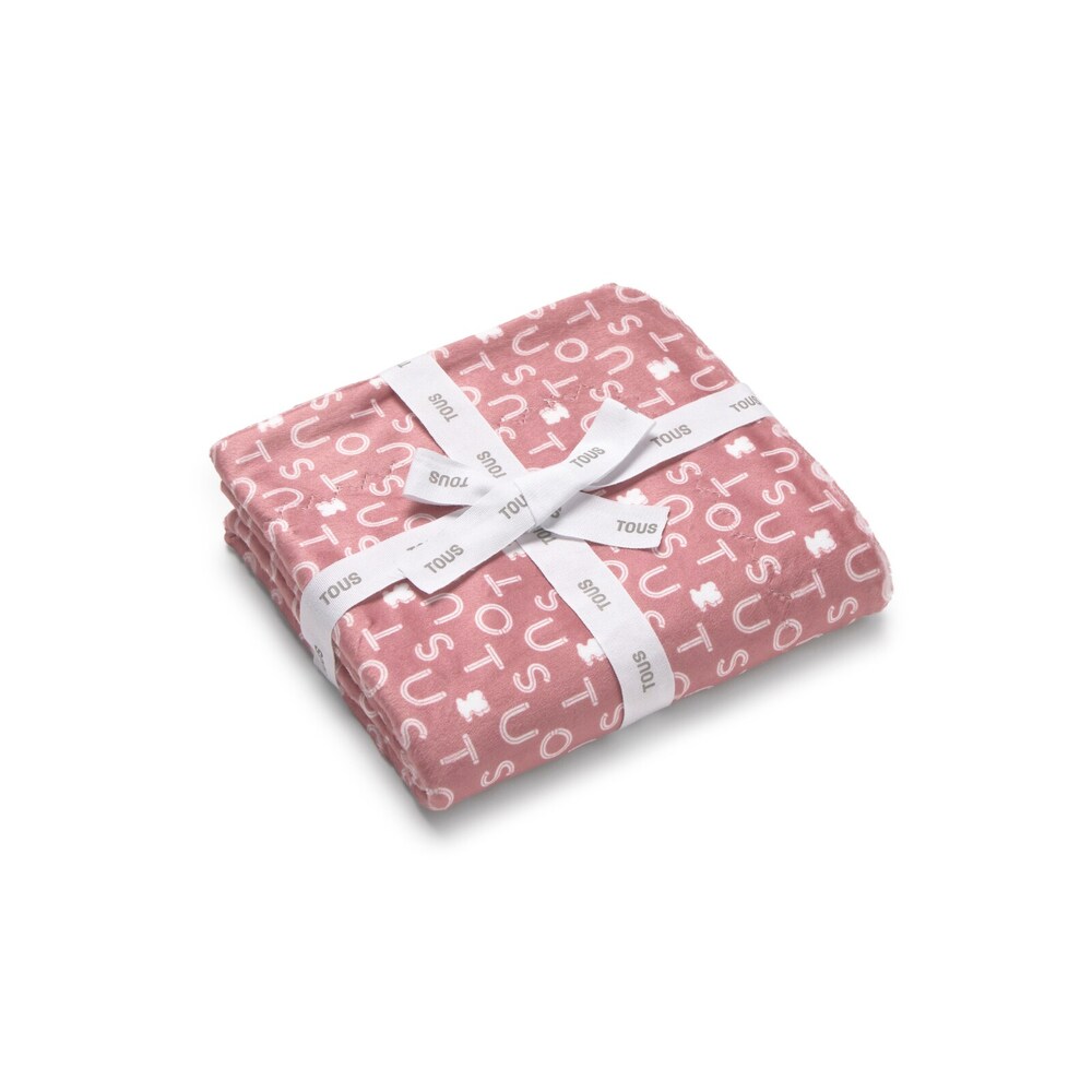 Short-pile fleece baby blanket in Soft pink
