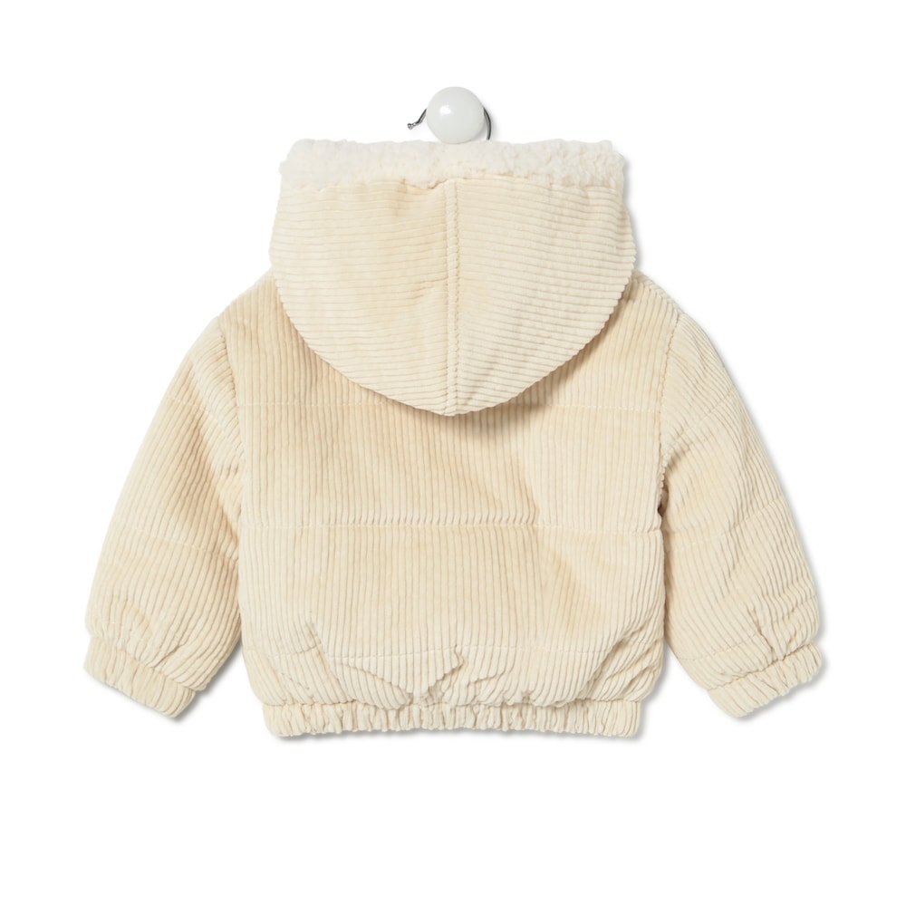 Corduroy coat in Brown ecru