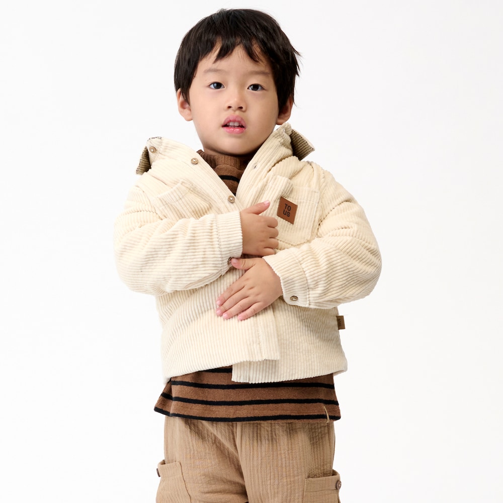 Corduroy coat in Brown ecru