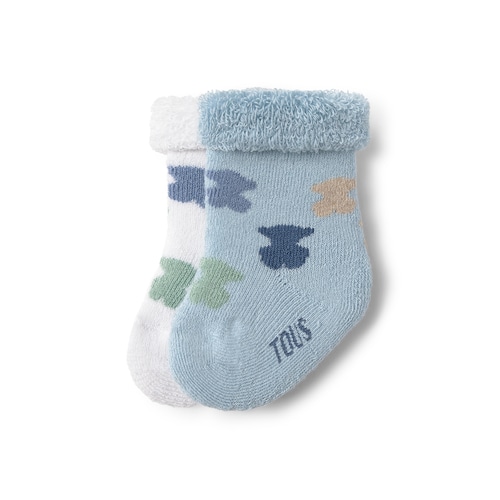 Pack of 2 pairs of baby socks in SSocks sky blue