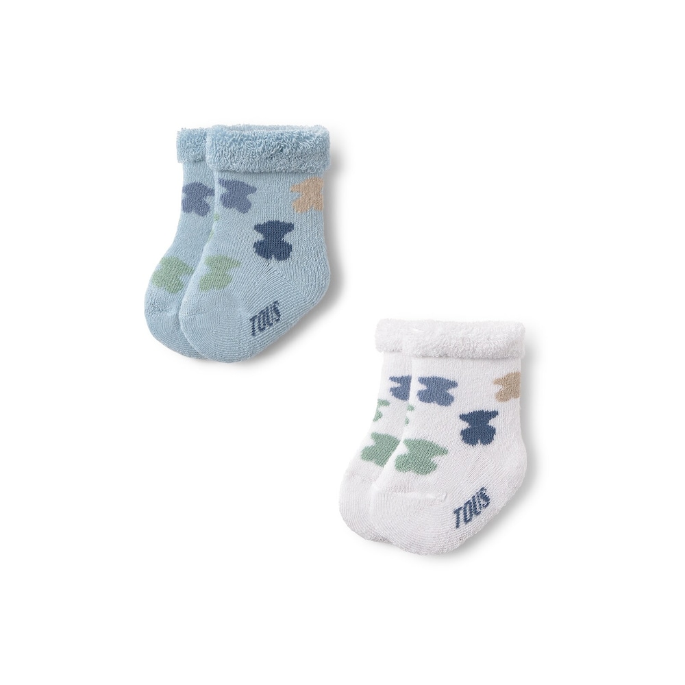 Pack of 2 pairs of baby socks in SSocks sky blue