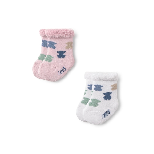 Pack 2 pares de calcetines bebé SSocks rosa