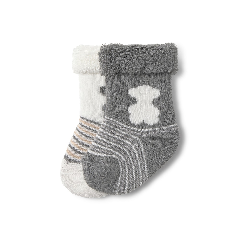 Pack of 2 pairs of baby socks in SSocks grey