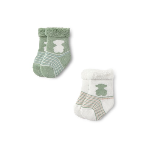 Pack 2 pares de calcetines bebé SSocks verde