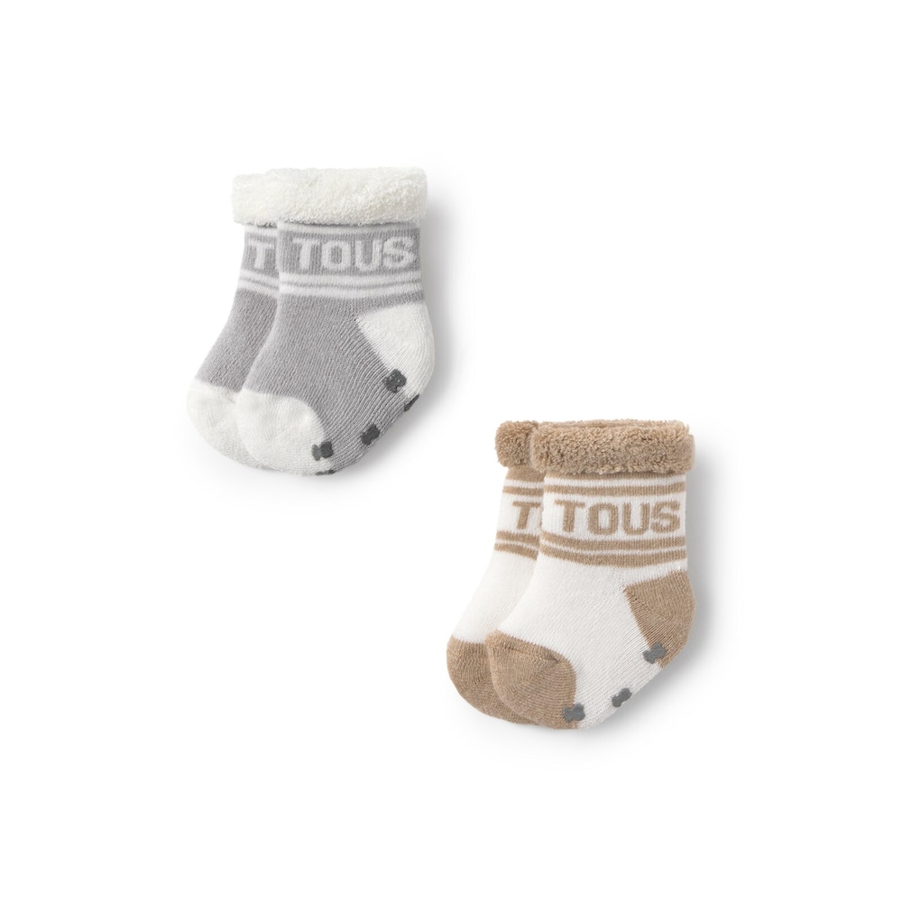 Pack of 2 pairs of baby socks in SSocks grey