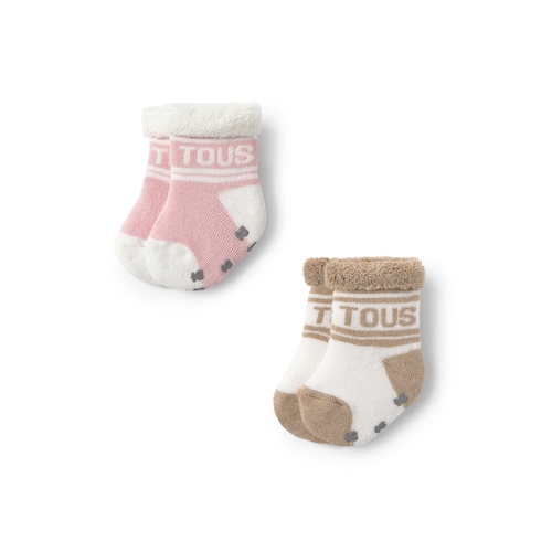 Pack 2 pares de calcetines bebé SSocks rosa