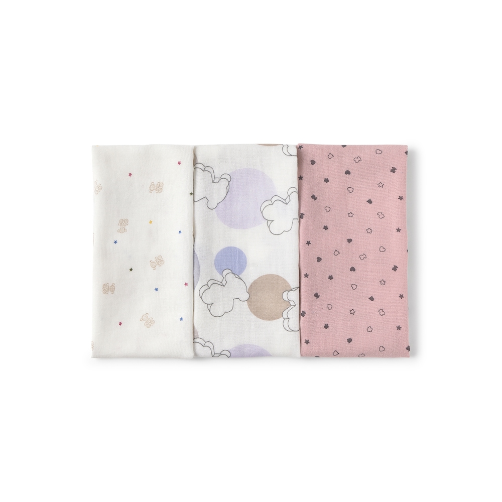 Muselina pack de 3 MMuse rosa