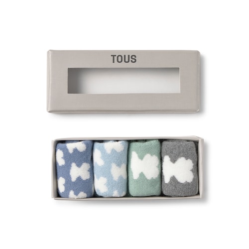 Pack de 4 pares de calcetines de bebé SSocks azul