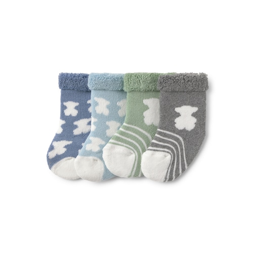 Pack de 4 pares de calcetines de bebé SSocks azul