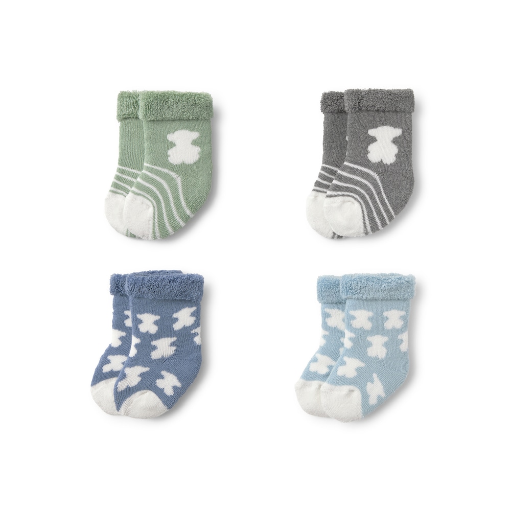 Pack of 4 pairs of baby socks in SSocks blue