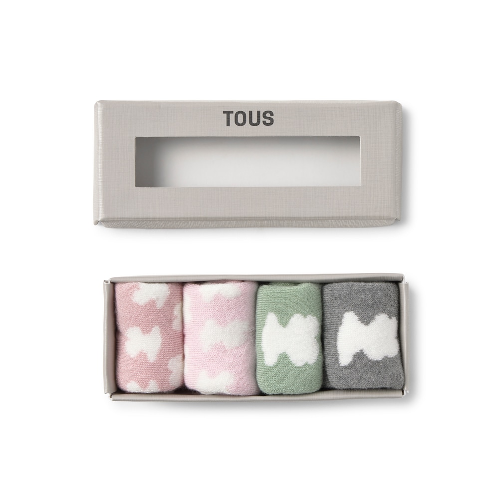 Pack of 4 pairs of baby socks in SSocks pink