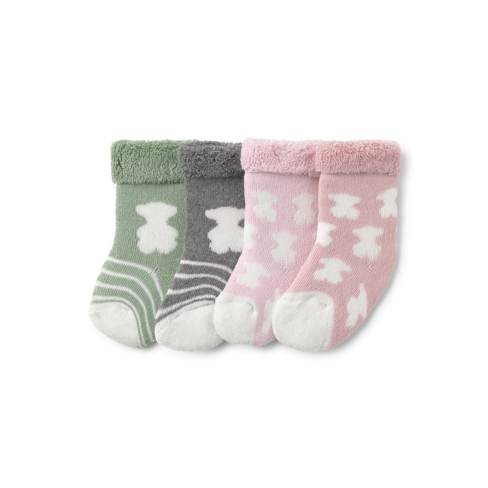 Pack of 4 pairs of baby socks in SSocks pink